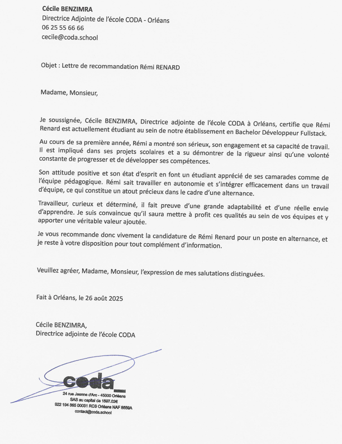 Recommendation Letter